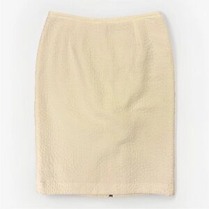 Calvin Klein Women's Pencil Skirt Size 2 White Lined Back Zip Knee Length GUC